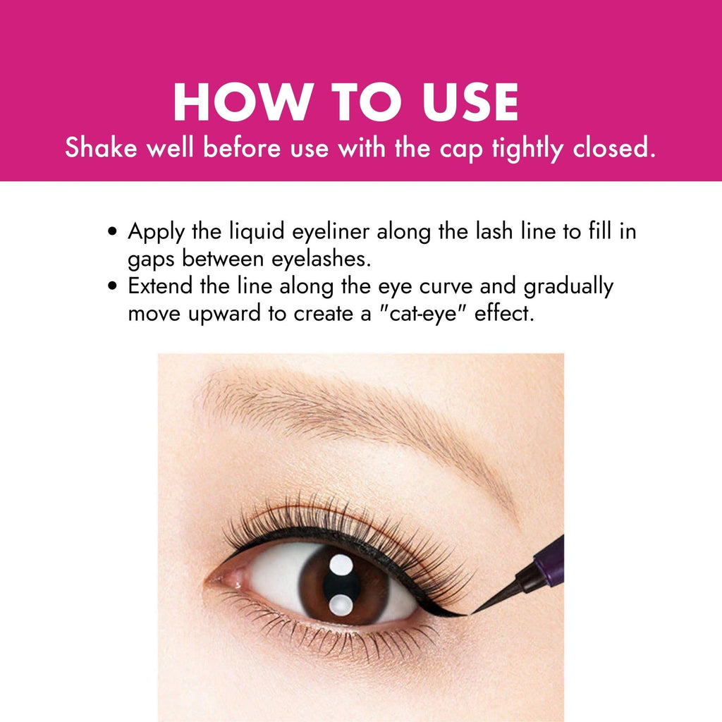 Heroine Make by KISSME Waterproof Eyeliner – Ultra-Fine 0.1mm Tip, Hypoallergenic, Long-Wear Jet Black (Made in Japan)