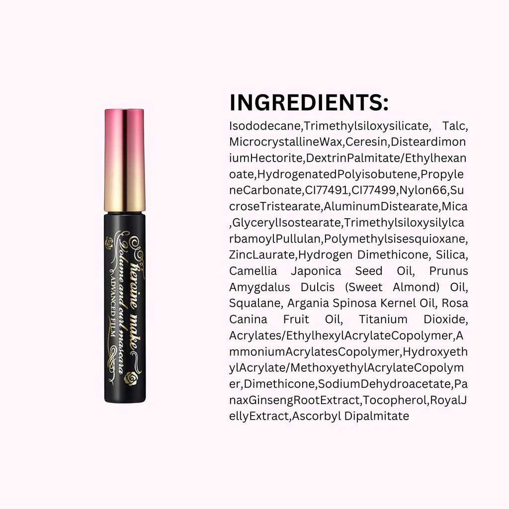Heroine Make Tubing Mascara Waterproof & Long-Lasting with Curvy Brush | Made in Japan by KISSME