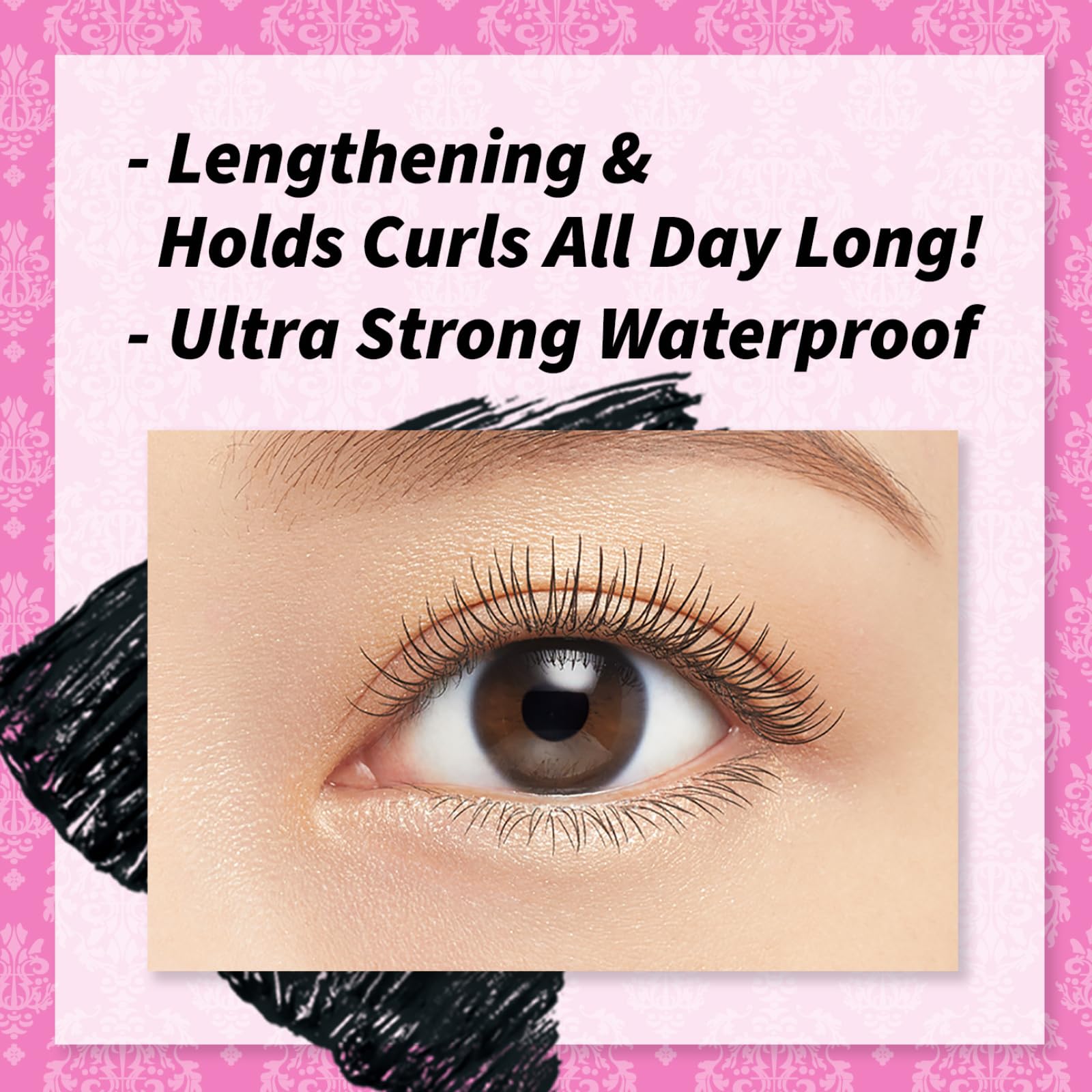 Heroine Make Mascara Black — Waterproof 5mm Long-Fiber for Length & Volume, Made in Japan