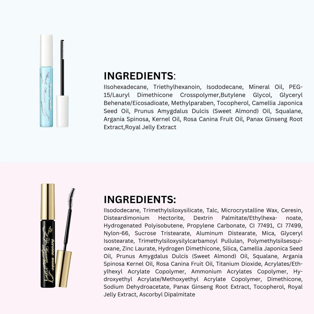 Heroine Make by KISSME Waterproof Mascara Black — Long & Curl Defining Fiber + Oil-Free Remover (2 Set)
