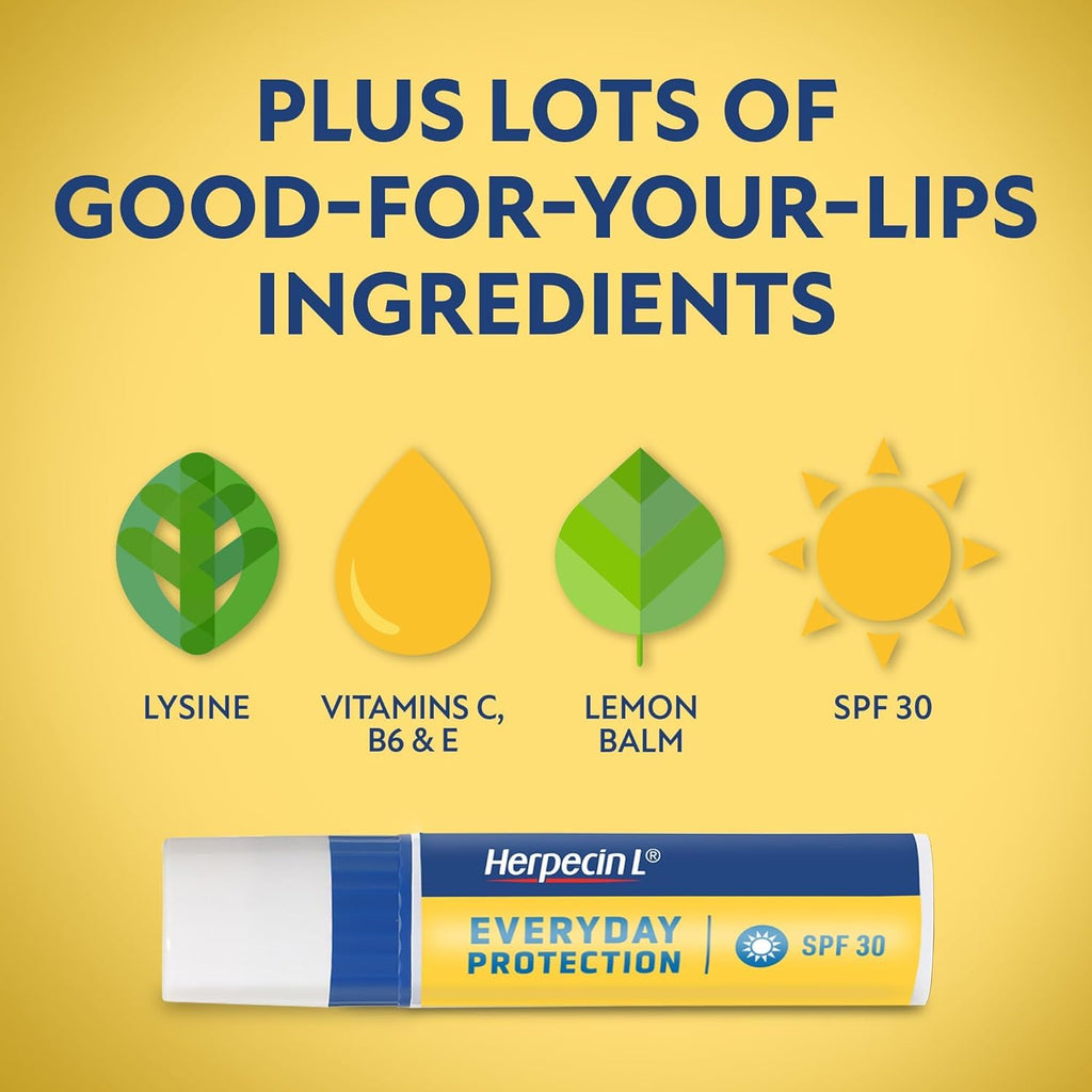Herpecin-L HL Lip Protectant Sunscreen & Cold Sore Lip Balm Stick – 0.1 oz (Pack of 3)