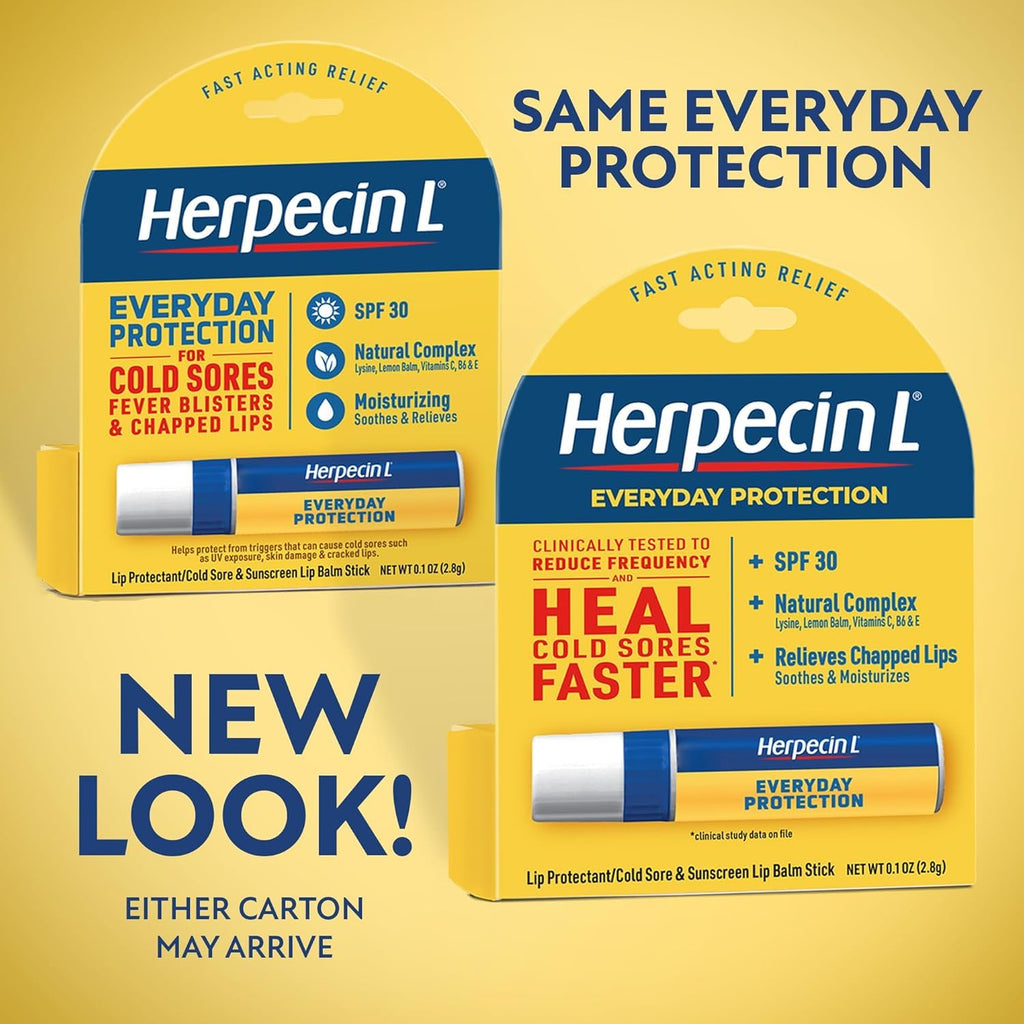 Herpecin-L HL Lip Protectant Sunscreen & Cold Sore Lip Balm Stick – 0.1 oz (Pack of 3)