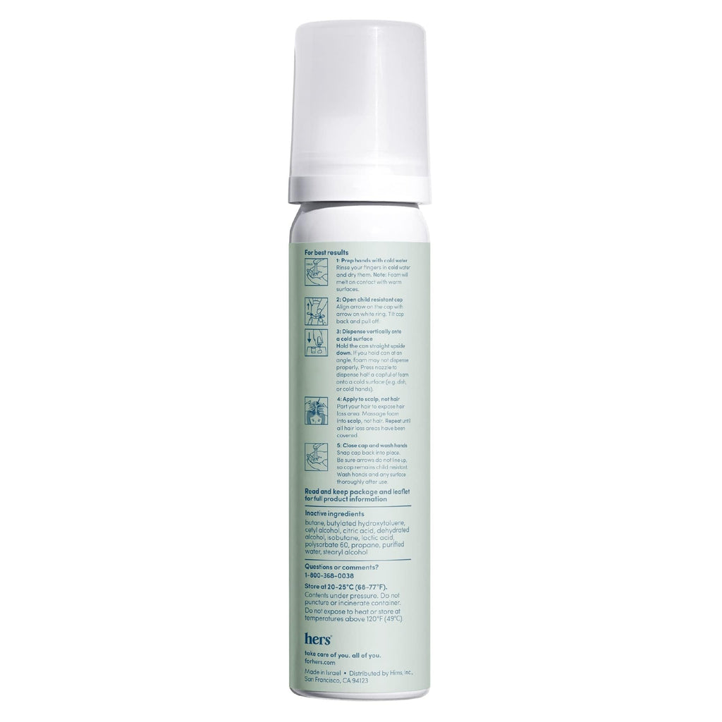 hers Hair Regrowth Foam 5% for Women — Extra Strength, Non-Greasy, Unscented | 2 Pack