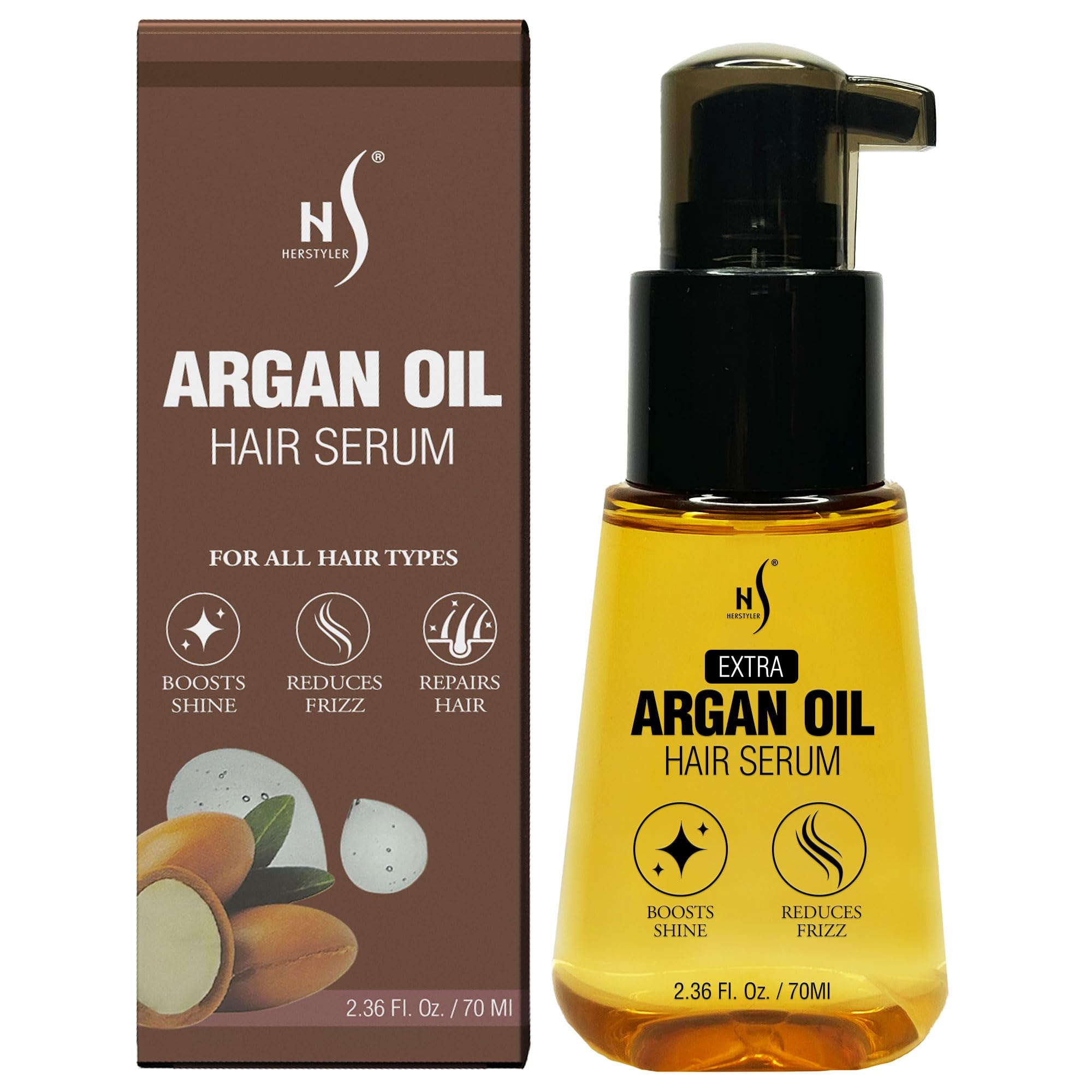 HerStyler Advanced Argan Oil Hair Serum for Women – Anti-Frizz & Nourishing Shine (70 ml)