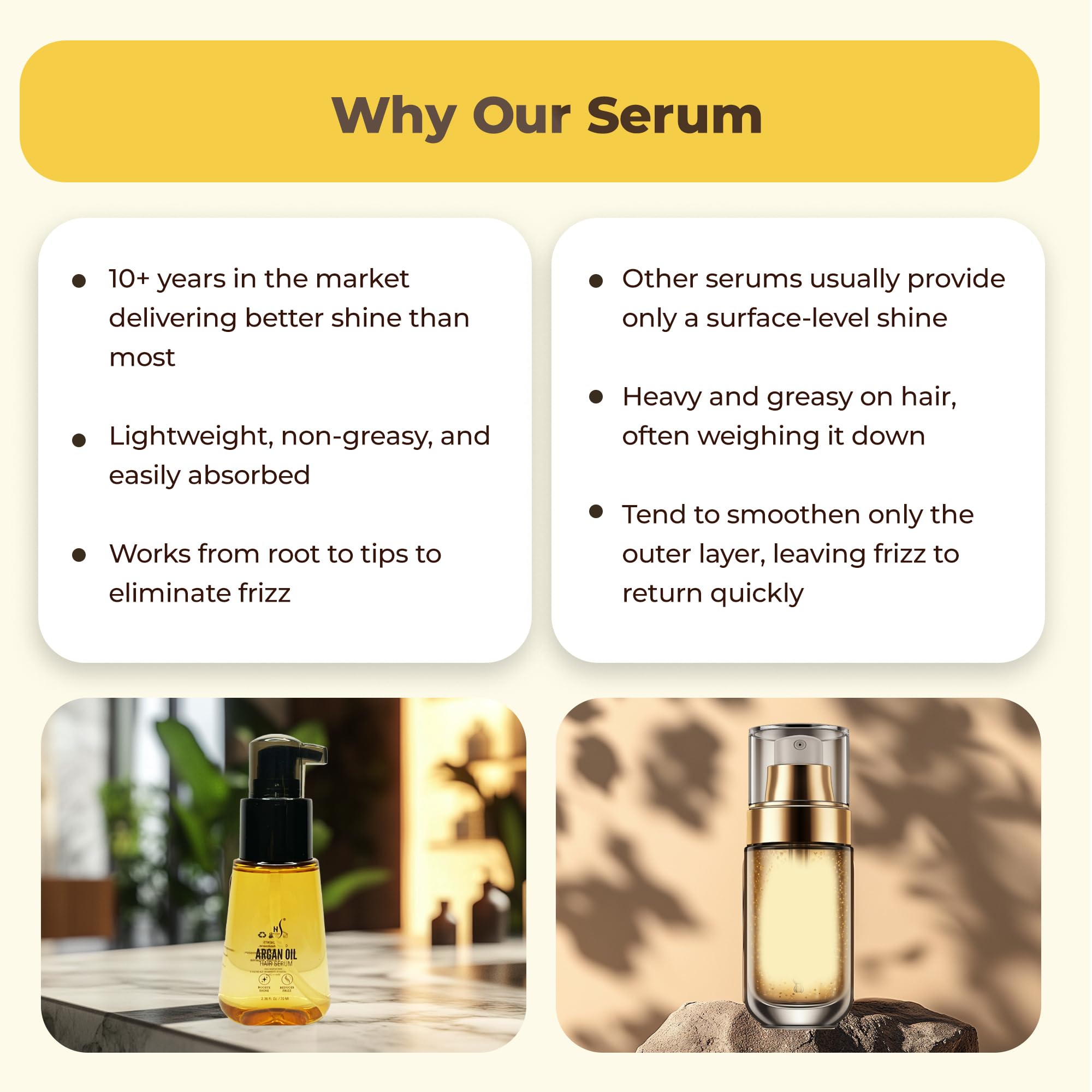 HerStyler Advanced Argan Oil Hair Serum for Women – Anti-Frizz & Nourishing Shine (70 ml)