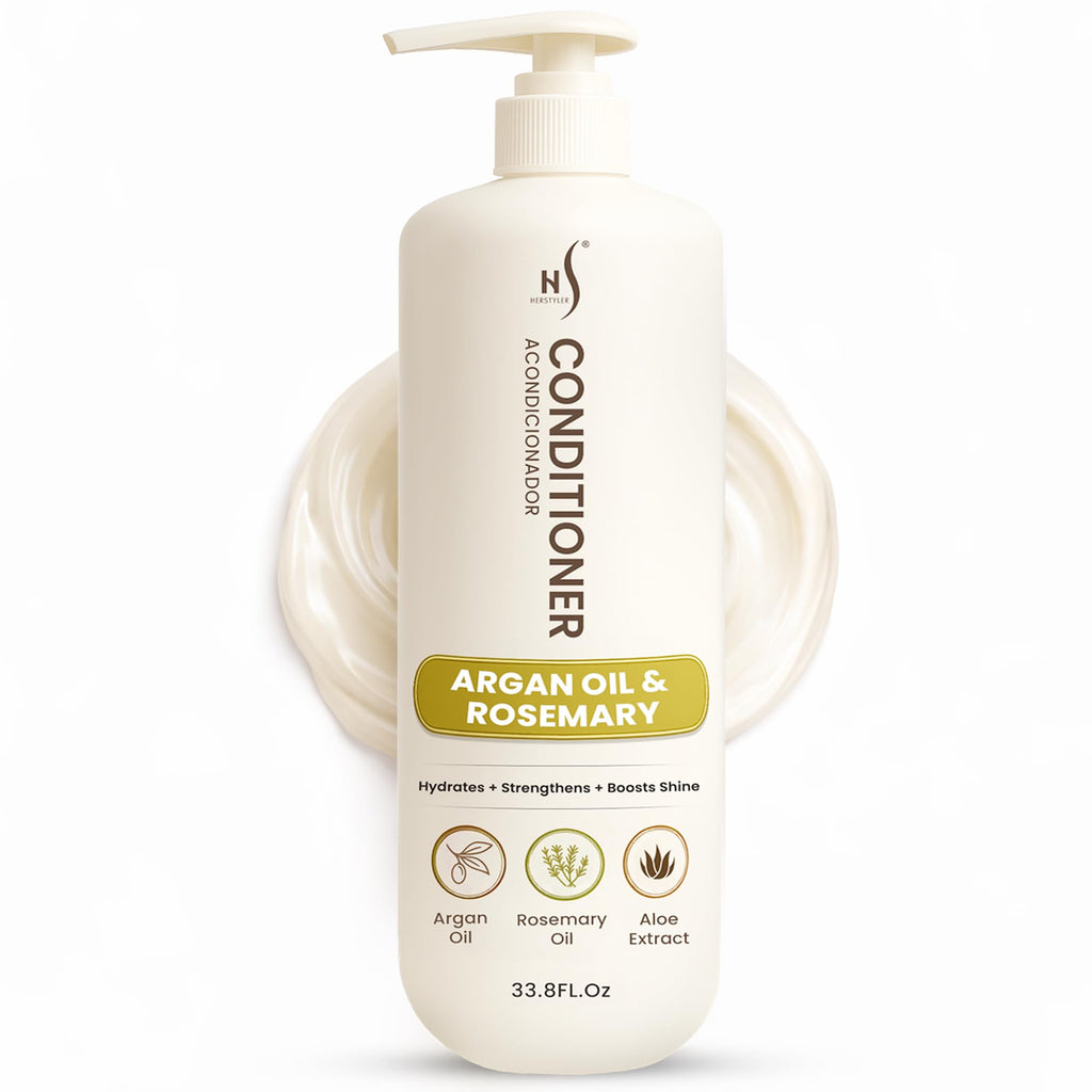 HerStyler Argan Oil Conditioner - Hydrates, Detangles & Shine for Dry, Damaged, Color-Treated Hair – 33.8 fl oz