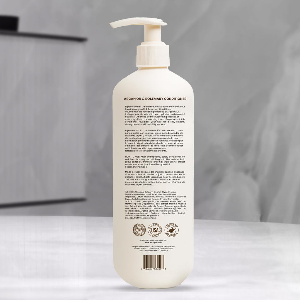 HerStyler Argan Oil Conditioner - Hydrates, Detangles & Shine for Dry, Damaged, Color-Treated Hair – 33.8 fl oz
