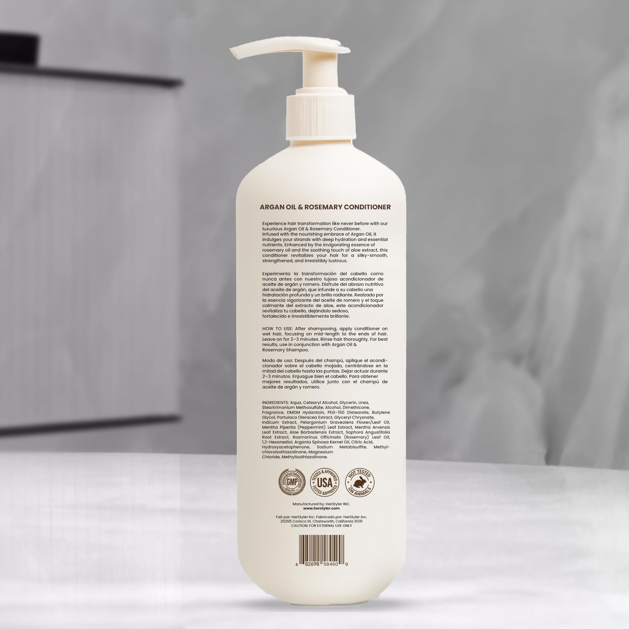 HerStyler Argan Oil Conditioner - Hydrates, Detangles & Shine for Dry, Damaged, Color-Treated Hair – 33.8 fl oz