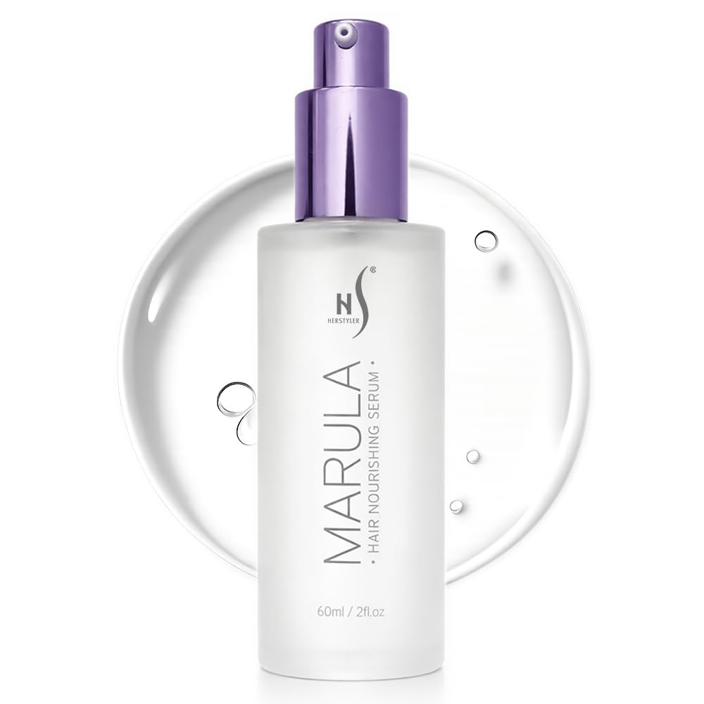 HerStyler Marula Oil Hair Serum – Anti-Frizz Shine for Frizzy or Damaged Hair | 2 oz