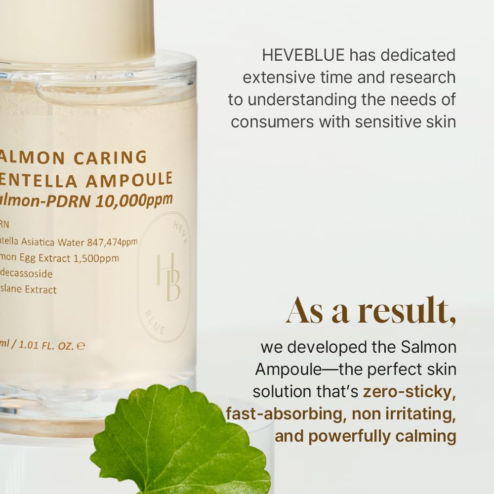 HEVEBLUE Salmon Caring Centella Ampoule – Calming Serum with Salmon PDRN & Centella