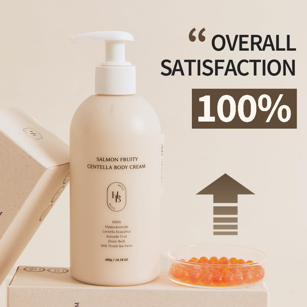 HEVEBLUE Salmon Fruity Centella Body Cream – Gentle, Hypoallergenic K-Beauty for Sensitive Skin
