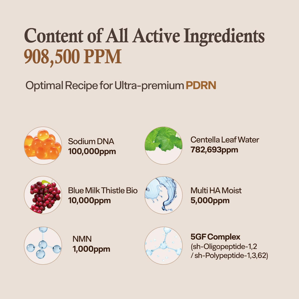 HEVEBLUE Salmon Caring Centella New Pair PDRN Booster 100,000 Shot Essence (2ea) - Refine Texture, Gentle on Skin