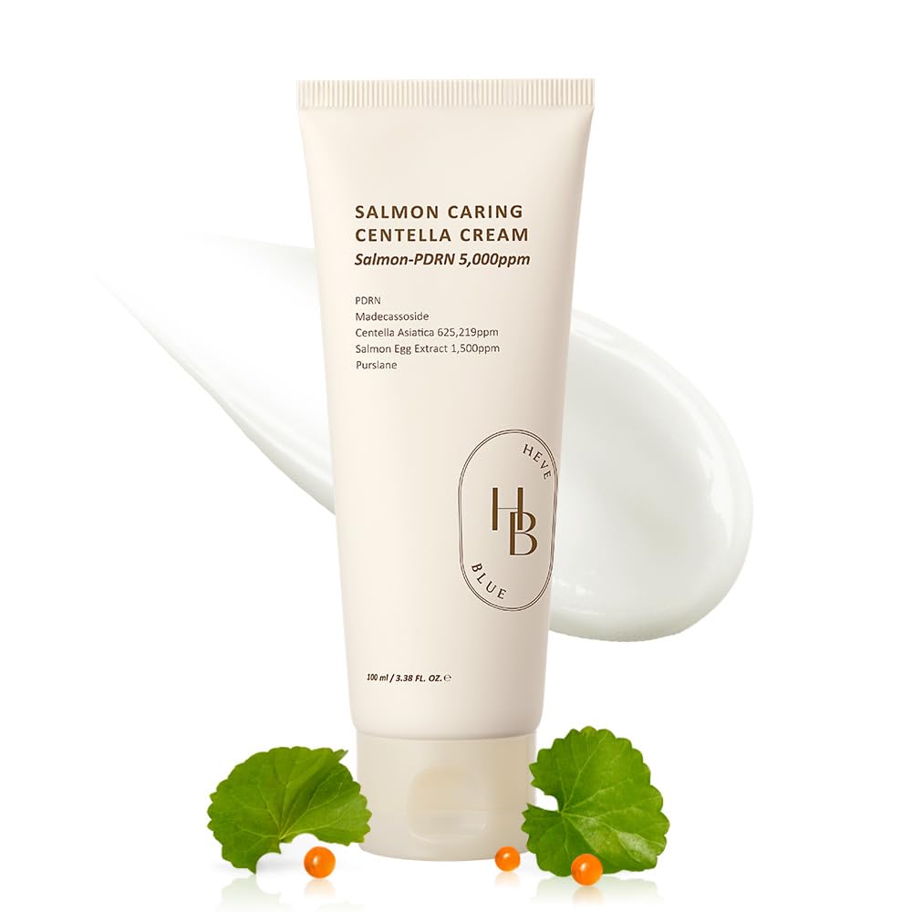 HEVEBLUE Salmon Caring Centella Cream – Salmon PDRN, Centella & Madecassoside, Low Irritation