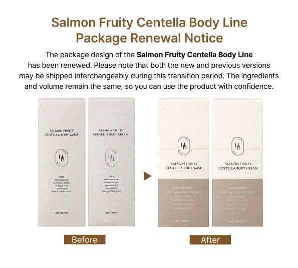 HEVEBLUE Salmon Fruity Centella Body Cream – Gentle, Hypoallergenic K-Beauty for Sensitive Skin