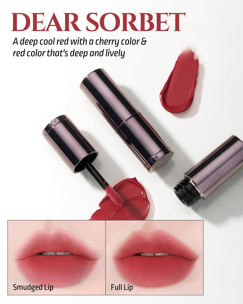 HEVVYMAKEUP Blurring Effect Lip Tint – Dear Sorbet | Airy Velvet Matte, Buildable, Vegan & Longwear