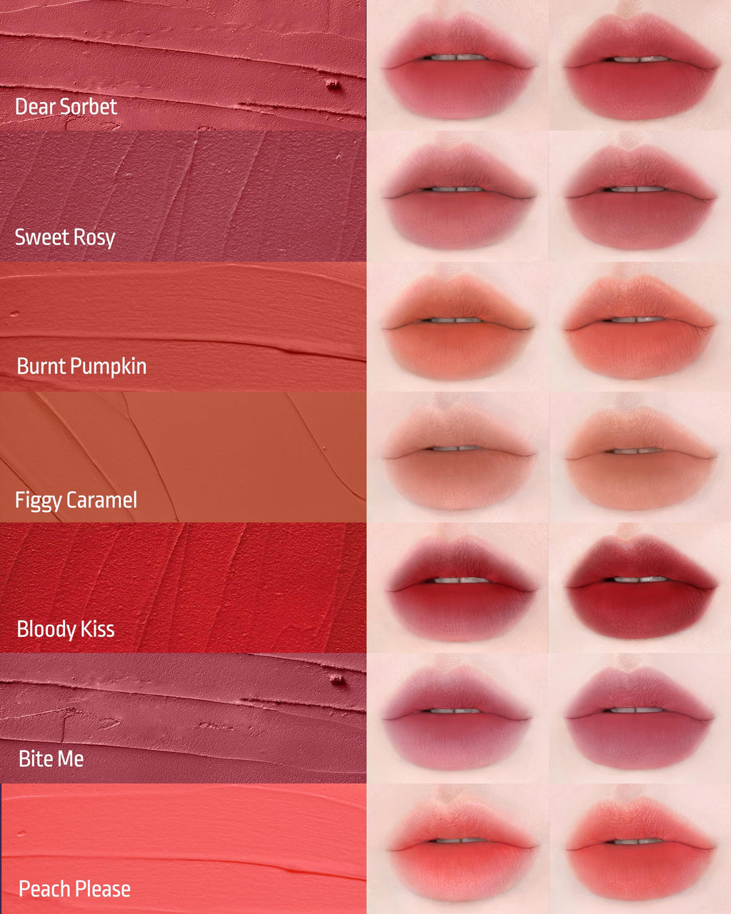 HEVVYMAKEUP Blurring Effect Lip Tint – Dear Sorbet | Airy Velvet Matte, Buildable, Vegan & Longwear