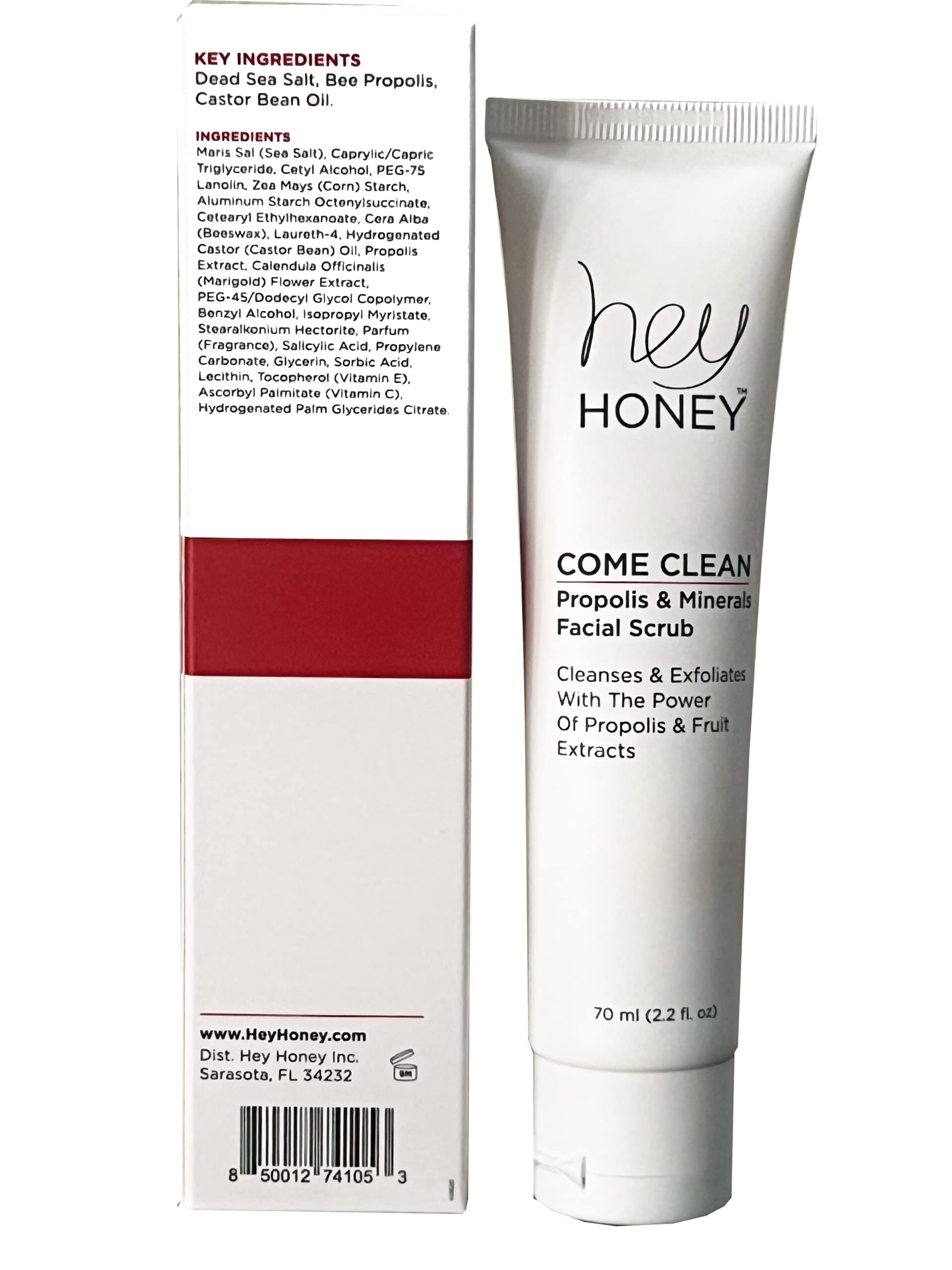 Hey Honey Propolis & Dead Sea Salt Microdermabrasion Scrub – Gentle Exfoliant for Sensitive Skin