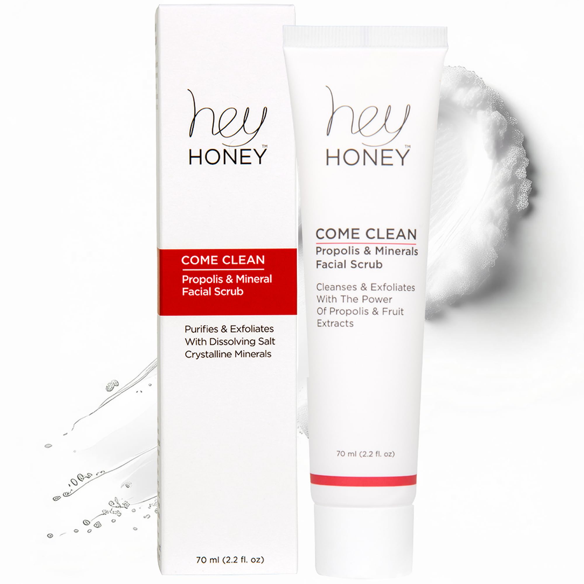Hey Honey Propolis & Dead Sea Salt Microdermabrasion Scrub – Gentle Exfoliant for Sensitive Skin
