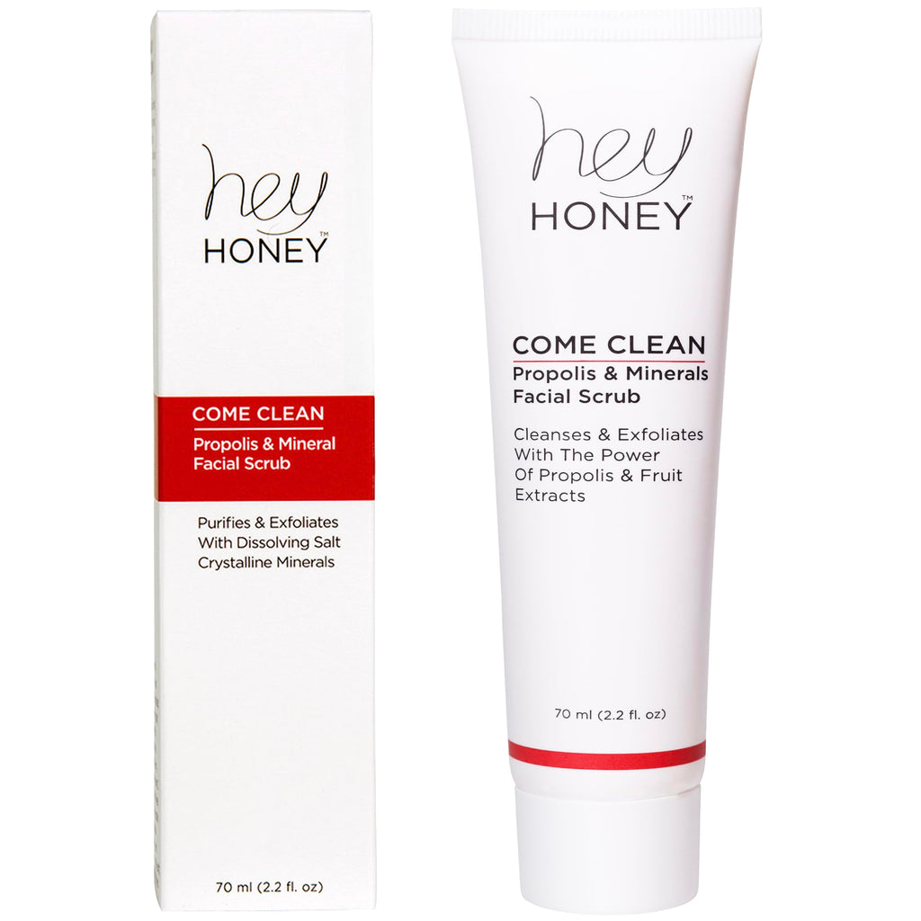 Hey Honey Propolis & Dead Sea Salt Microdermabrasion Scrub – Gentle Exfoliant for Sensitive Skin