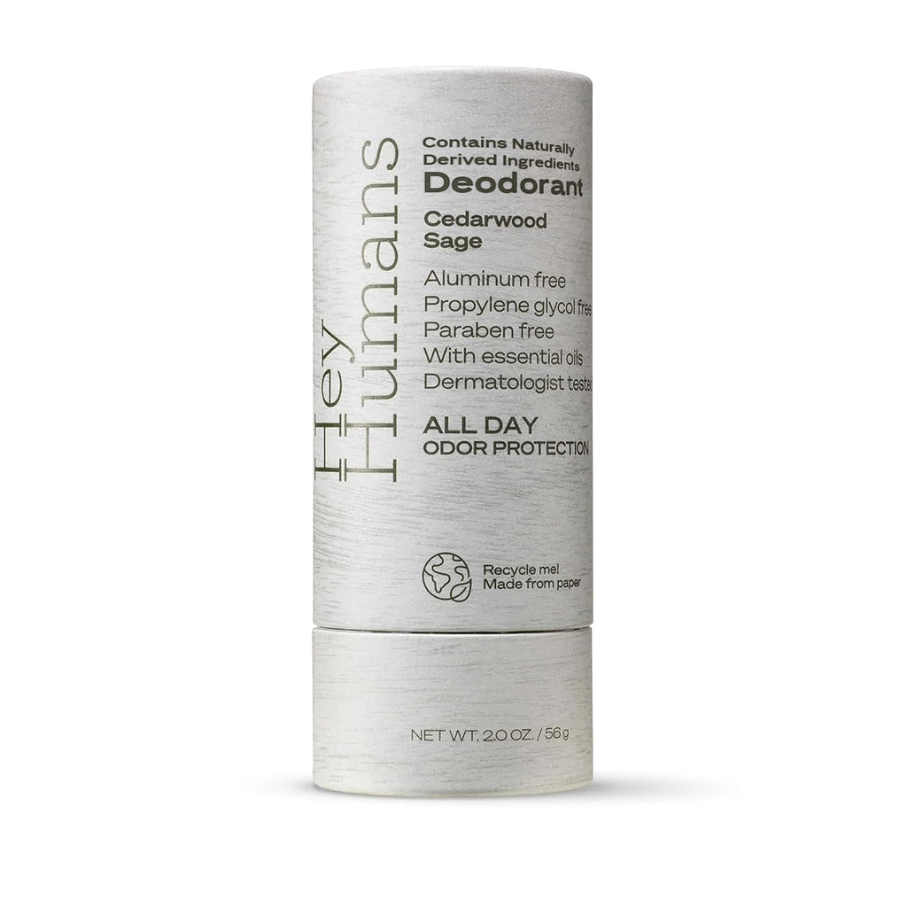 Hey Humans Aluminum-Free Deodorant for Women and Men – Cedarwood Sage, All-Day Odor Control