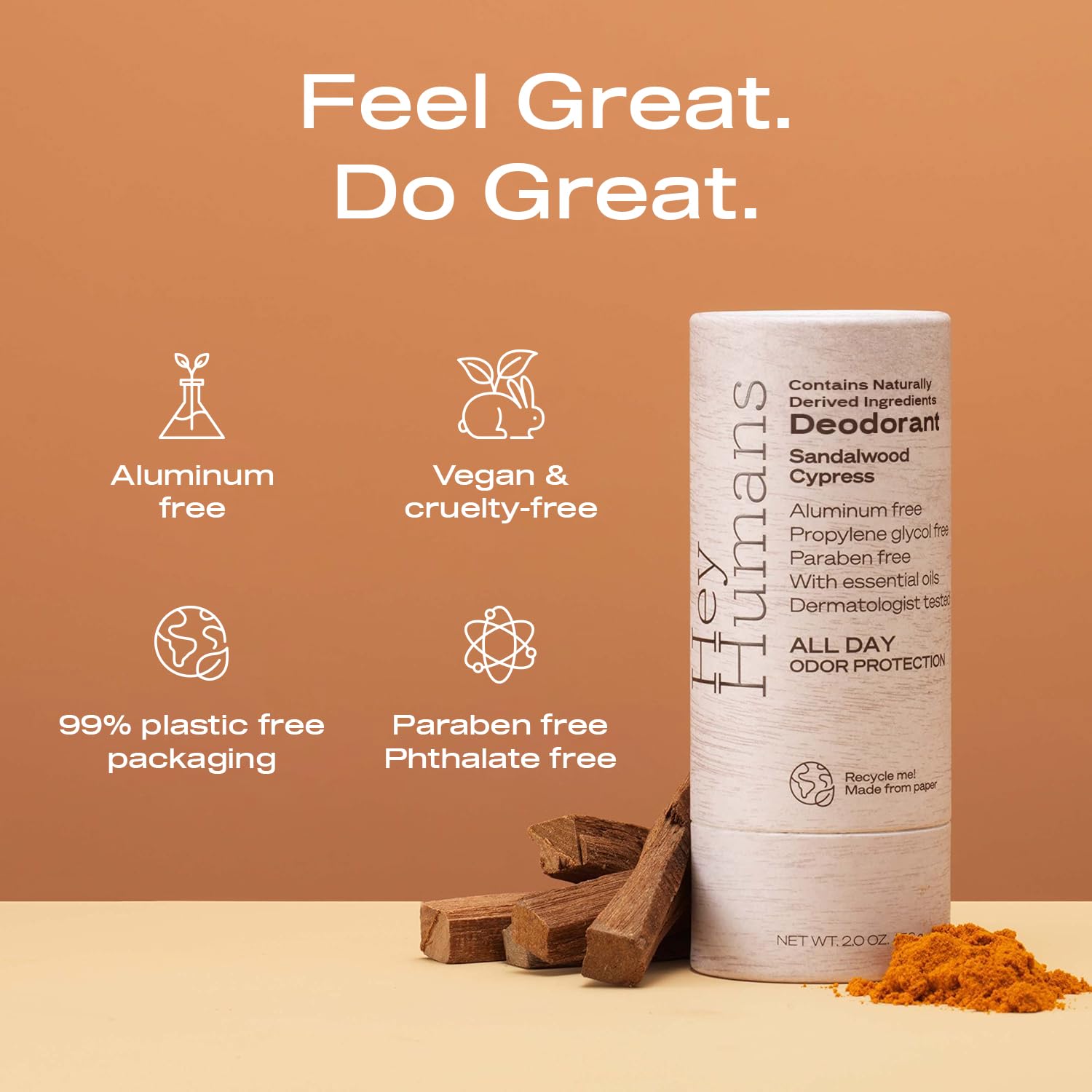 Hey Humans Deodorant | Aluminum-Free, All-Day Odor Control with Naturally Derived Ingredients