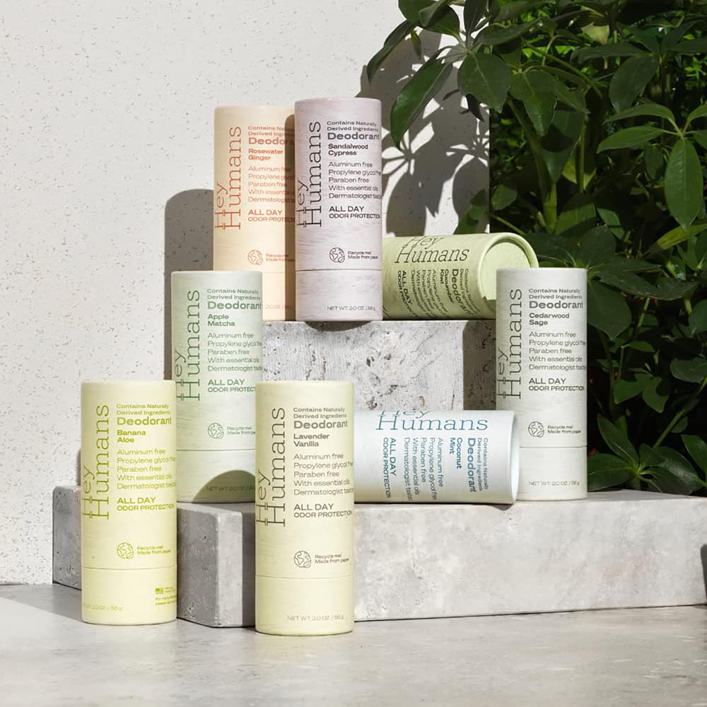 Hey Humans Deodorant — Aluminum-Free, Rosewater Ginger, All Day Odor Control