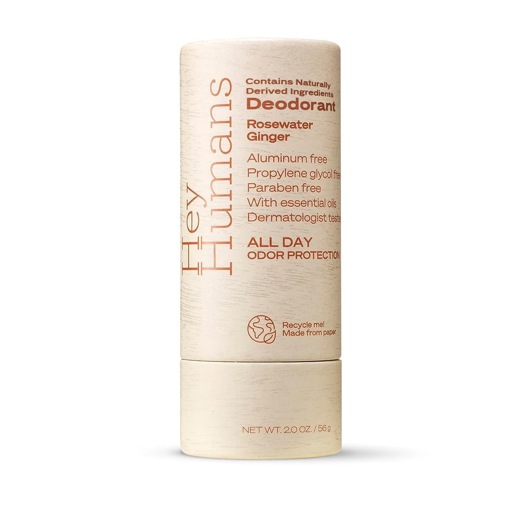 Hey Humans Deodorant — Aluminum-Free, Rosewater Ginger, All Day Odor Control