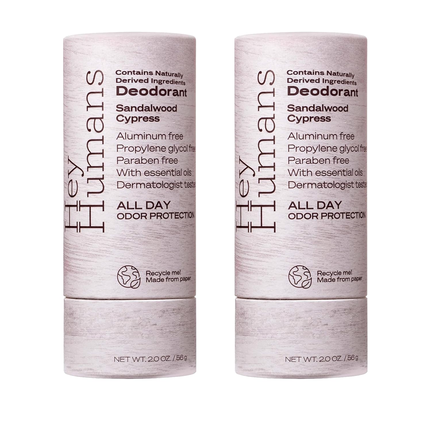 Hey Humans Deodorant – Aluminum-Free, All-Day Odor Control, Sandalwood Cypress