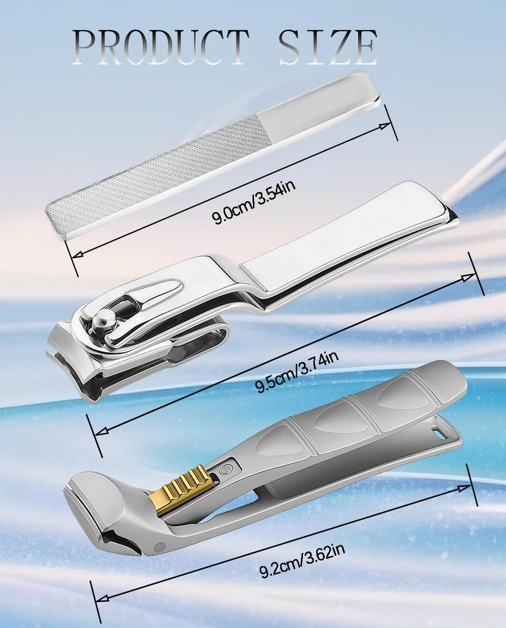HEYCROWN Angled Head Toenail Clippers for Thick Nails | Senior-Friendly Set