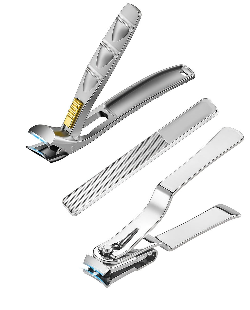 HEYCROWN Angled Head Toenail Clippers for Thick Nails | Senior-Friendly Set