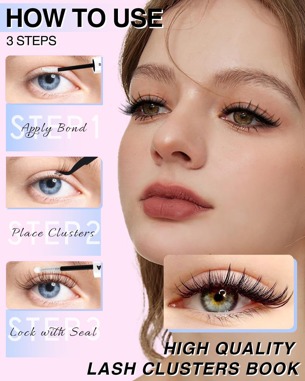 HEYWINK Lash Clusters Kit — 6 Styles (10-16mm) CC Curl DIY Lashes
