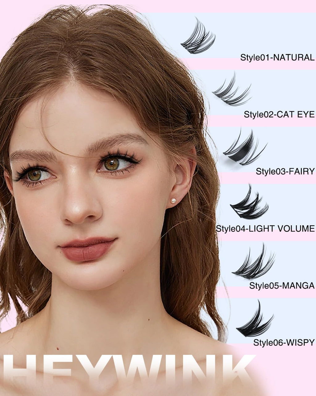 HEYWINK Lash Clusters Kit — 6 Styles (10-16mm) CC Curl DIY Lashes