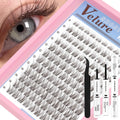 HEYWINK Velure Brown Lash Clusters Kit – D Curl 8-14mm for Natural At-Home Lash Extensions