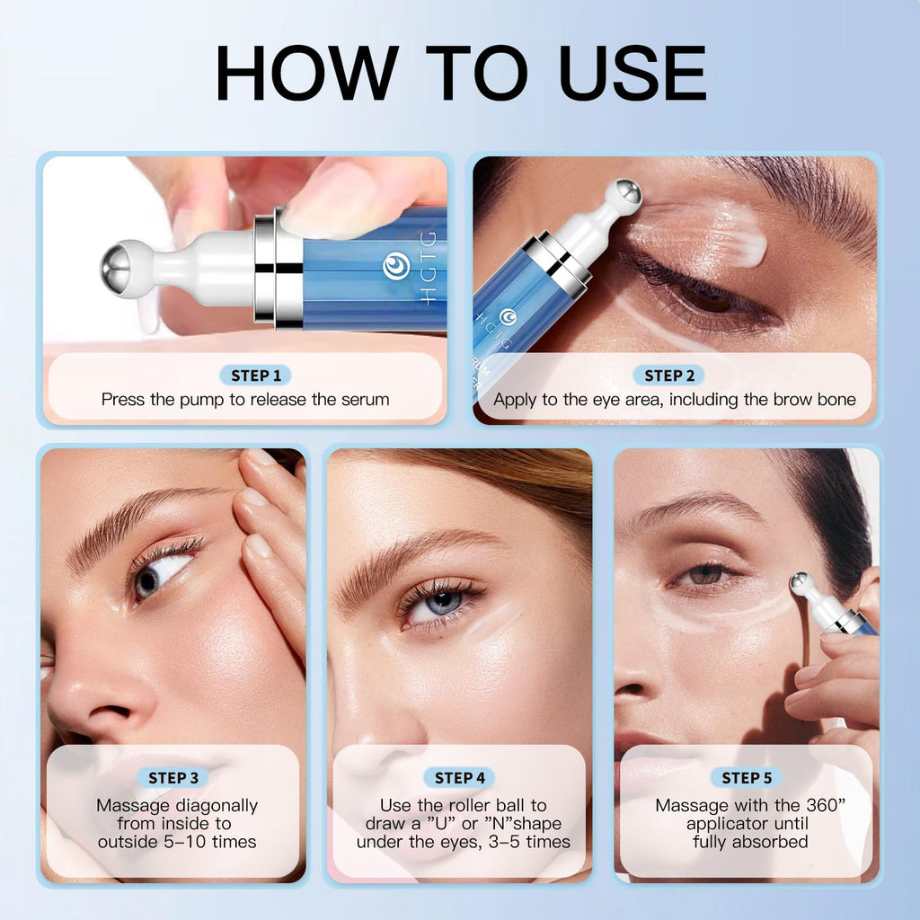 HGTG Eye Serum 5% Caffeine & 5% Retinol | Dark Circles, Puffiness, Fine Lines