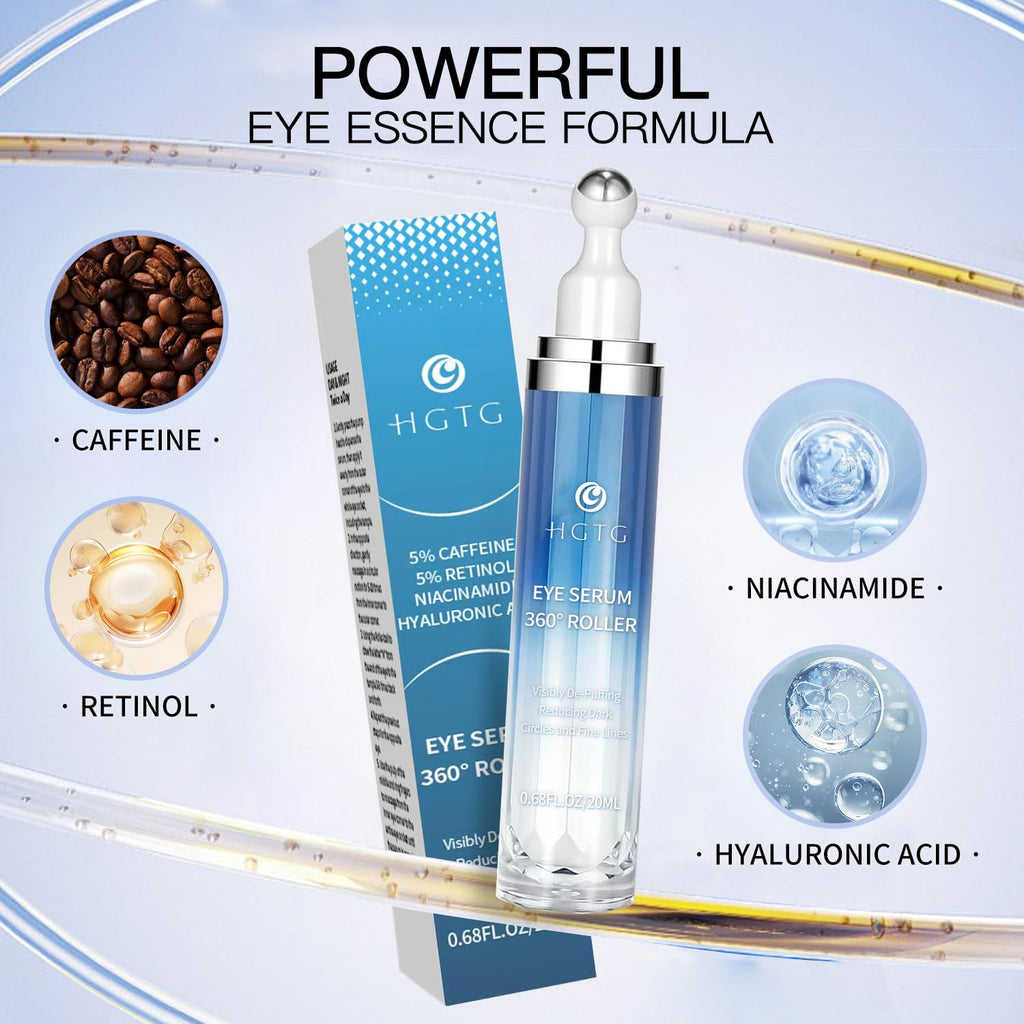 HGTG Eye Serum 5% Caffeine & 5% Retinol | Dark Circles, Puffiness, Fine Lines