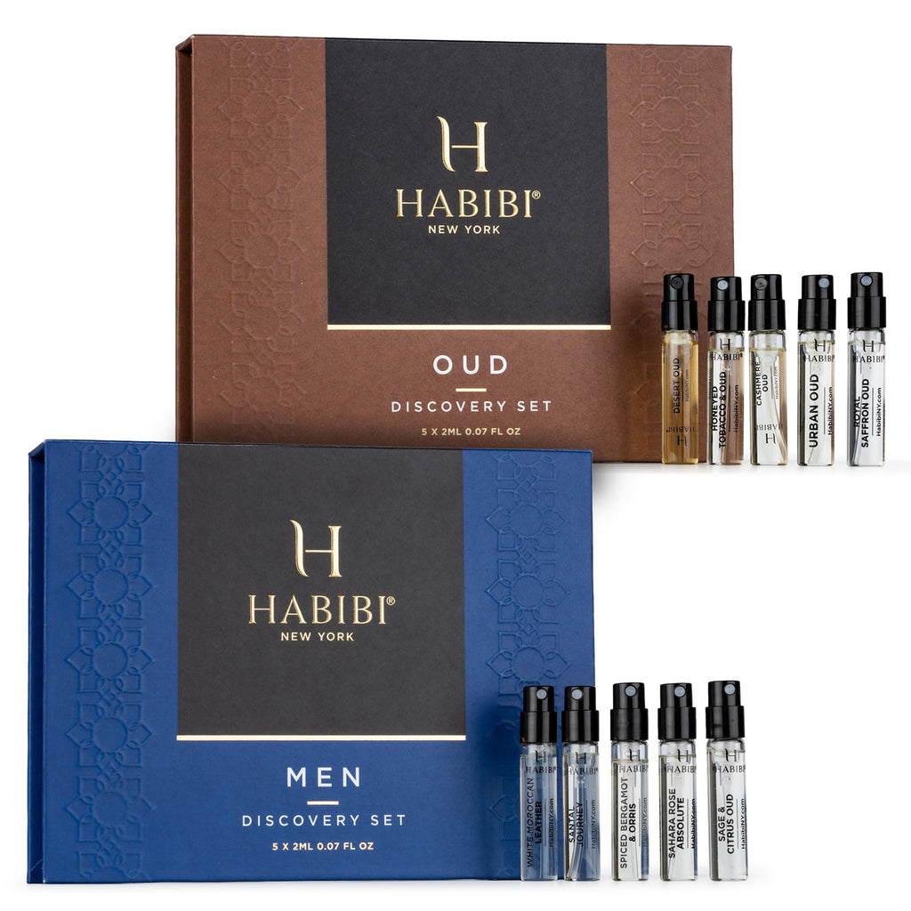 H HABIBI Men's Perfume & Oud Sample Set – 12 x 2ml Mini Sprays | Made in USA