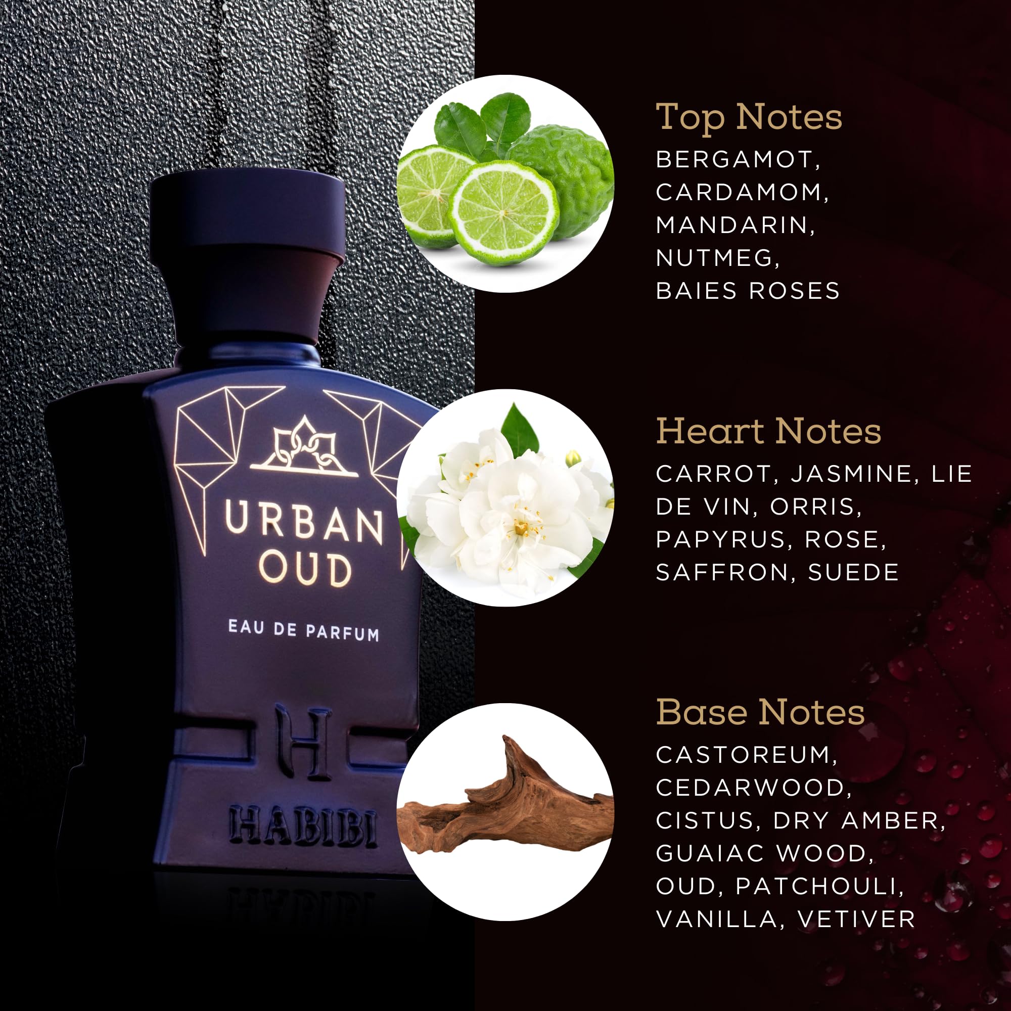 H HABIBI Urban Oud Perfume for Men – 75ml Long-Lasting Arabian Cologne
