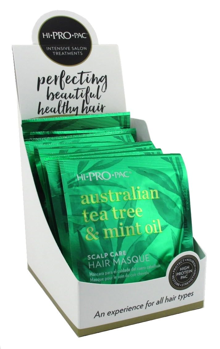 Hi-Pro-Pac Pks Tea Tree & Mint Hair Mask – 12-Pack (51ml each) | Quick 2–5 Minute Deep Conditioning