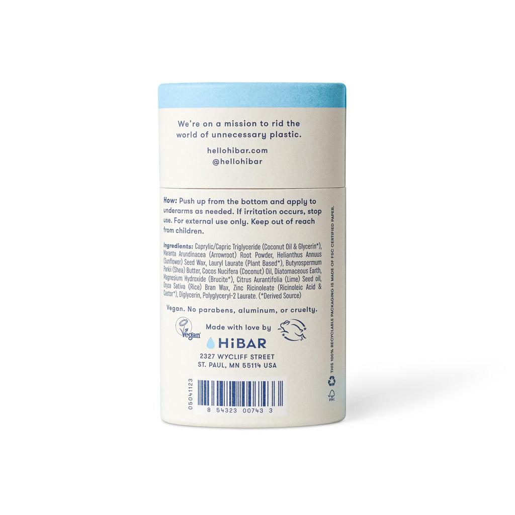 HIBAR Sensitive Deodorant 3-Pack – Unscented, Aluminum-Free & Baking Soda-Free