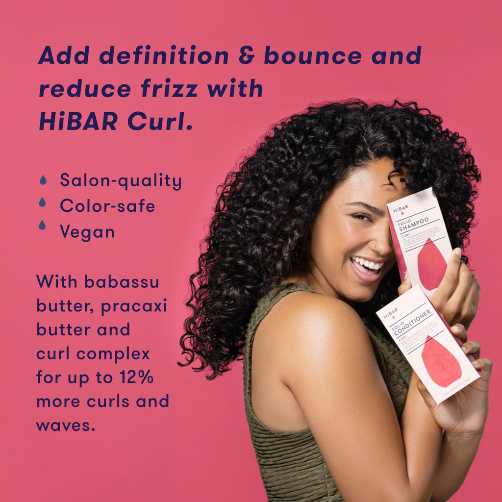 HiBAR Curl Shampoo & Conditioner Set – Solid Bars for Defined, Frizz-Reduced Curly Hair