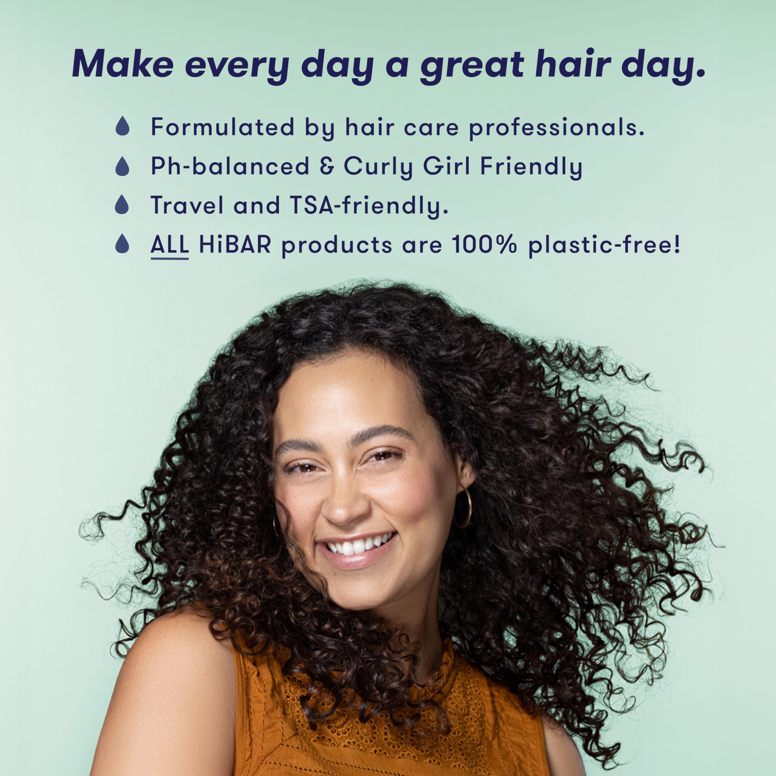 HiBAR Curl Conditioner Bar – Define & Hydrate Curly Hair | Plastic-Free & Vegan