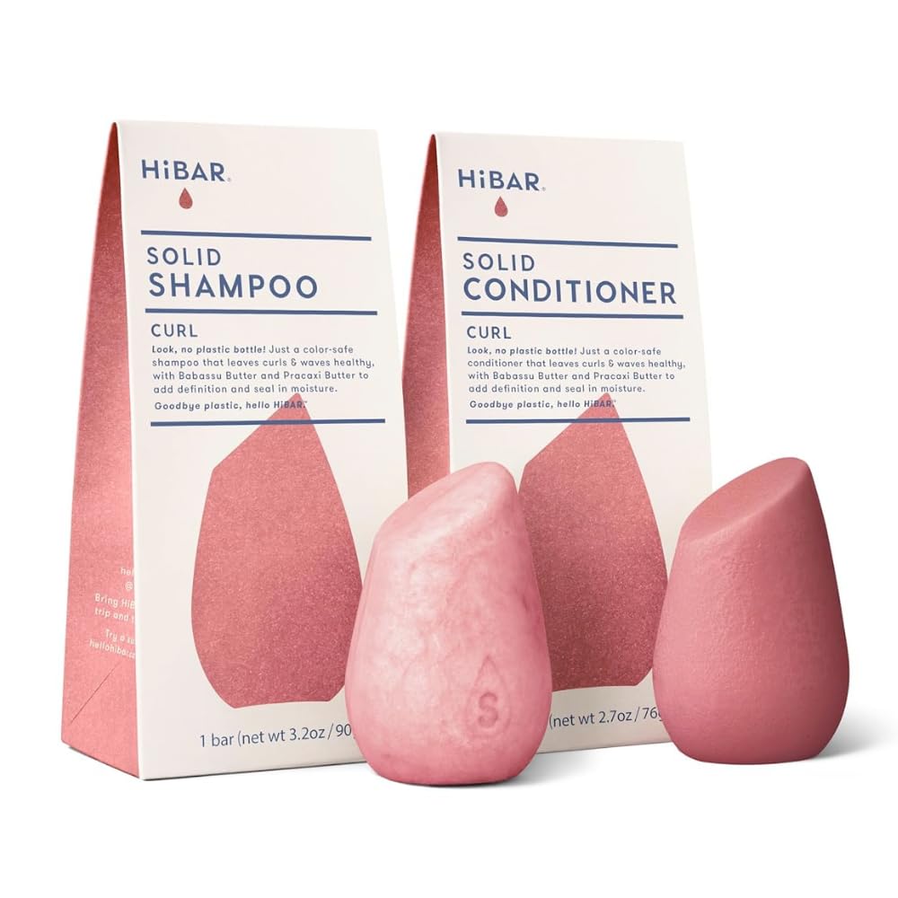 HiBAR Curl Shampoo & Conditioner Set – Solid Bars for Defined, Frizz-Reduced Curly Hair