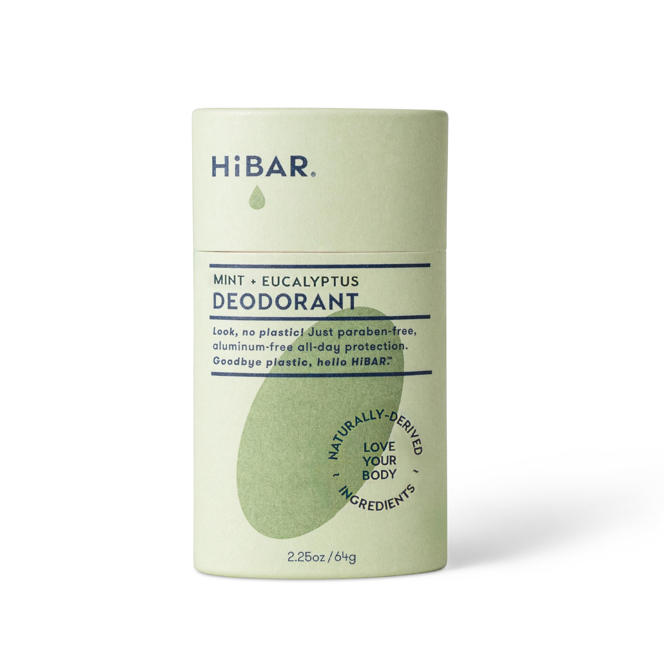 HiBAR Eucalyptus & Mint Plastic Free Deodorant | Aluminum-Free, Vegan, All-Day Protection