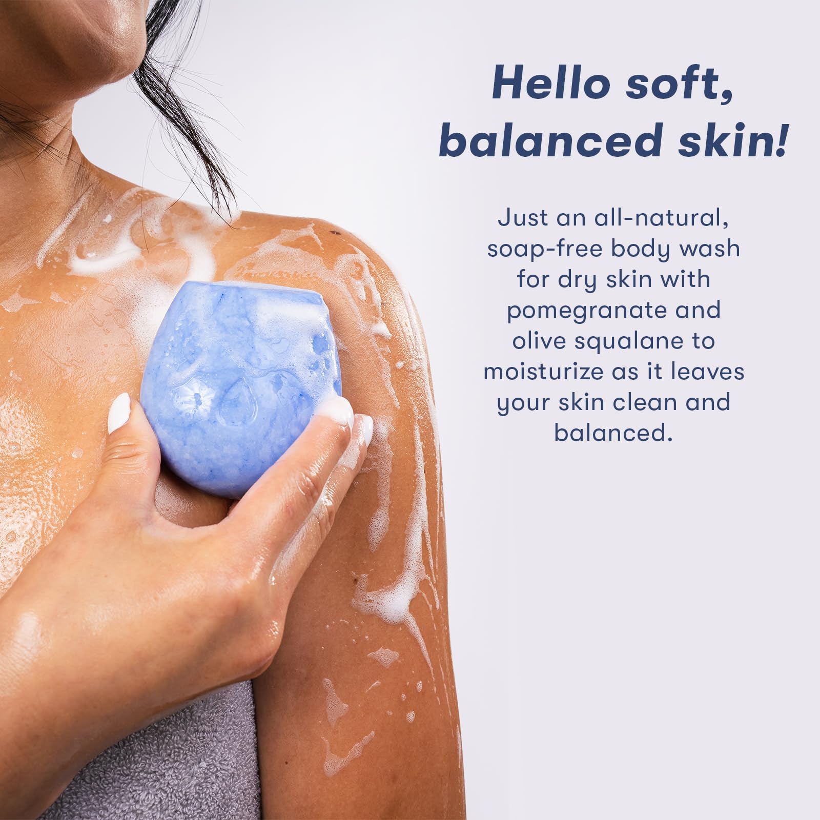 HIBAR Hydrate Solid Body Wash Bar – Moisturize & Quench with Snow Mushroom & Hyaluronic Acid | Vegan & Plastic-Free (2 Pack)