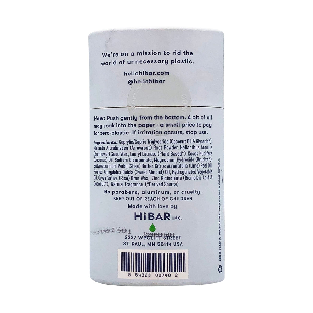 HiBAR Fresh Rain & Cucumber Plastic Free Deodorant | Aluminum-Free, Vegan, Recyclable Tube