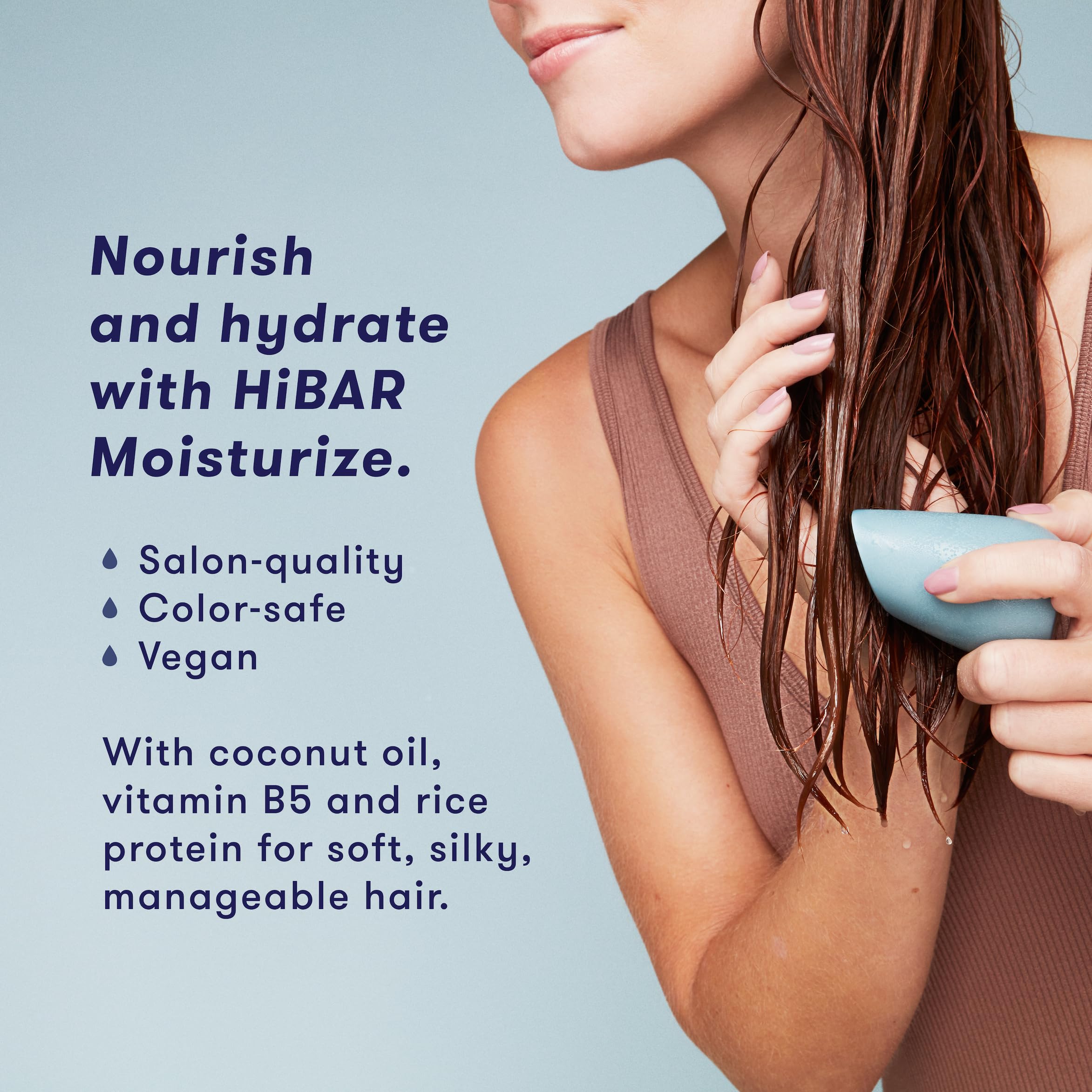 HIBAR Moisturize Conditioner Bar – Deep Hydration for Dry Hair (Plastic-Free, Vegan)