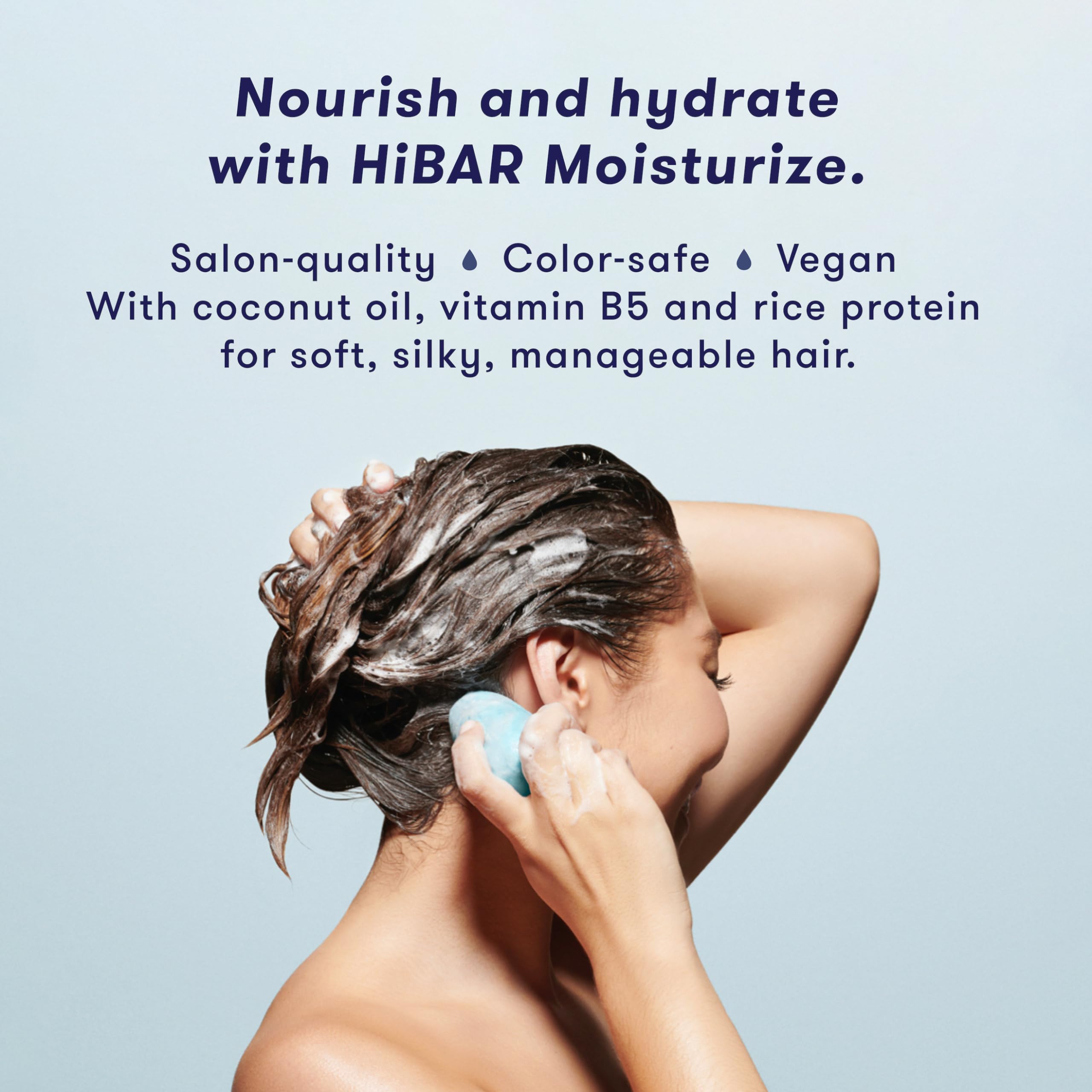 HIBAR Moisturize Shampoo Bar – Deep Hydration for Dry, Frizzy Hair (Plastic-Free)