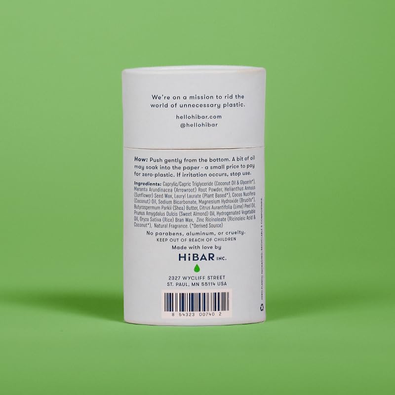 HiBAR Fresh Rain & Cucumber Plastic Free Deodorant – 3-Pack, All-Day Protection