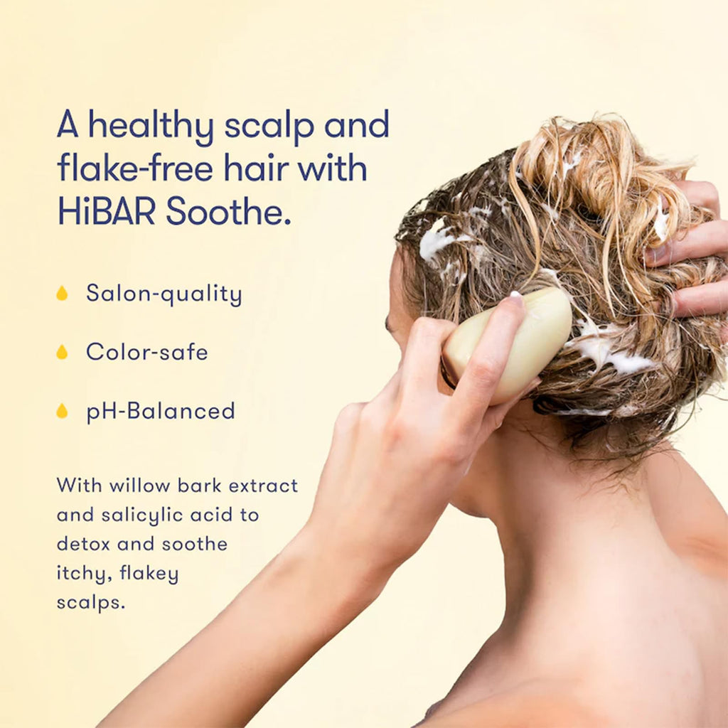 HIBAR Soothe Shampoo Bar – Dry Scalp Relief with Willow Bark & Salicylic Acid – Plastic-Free, 2 Pack