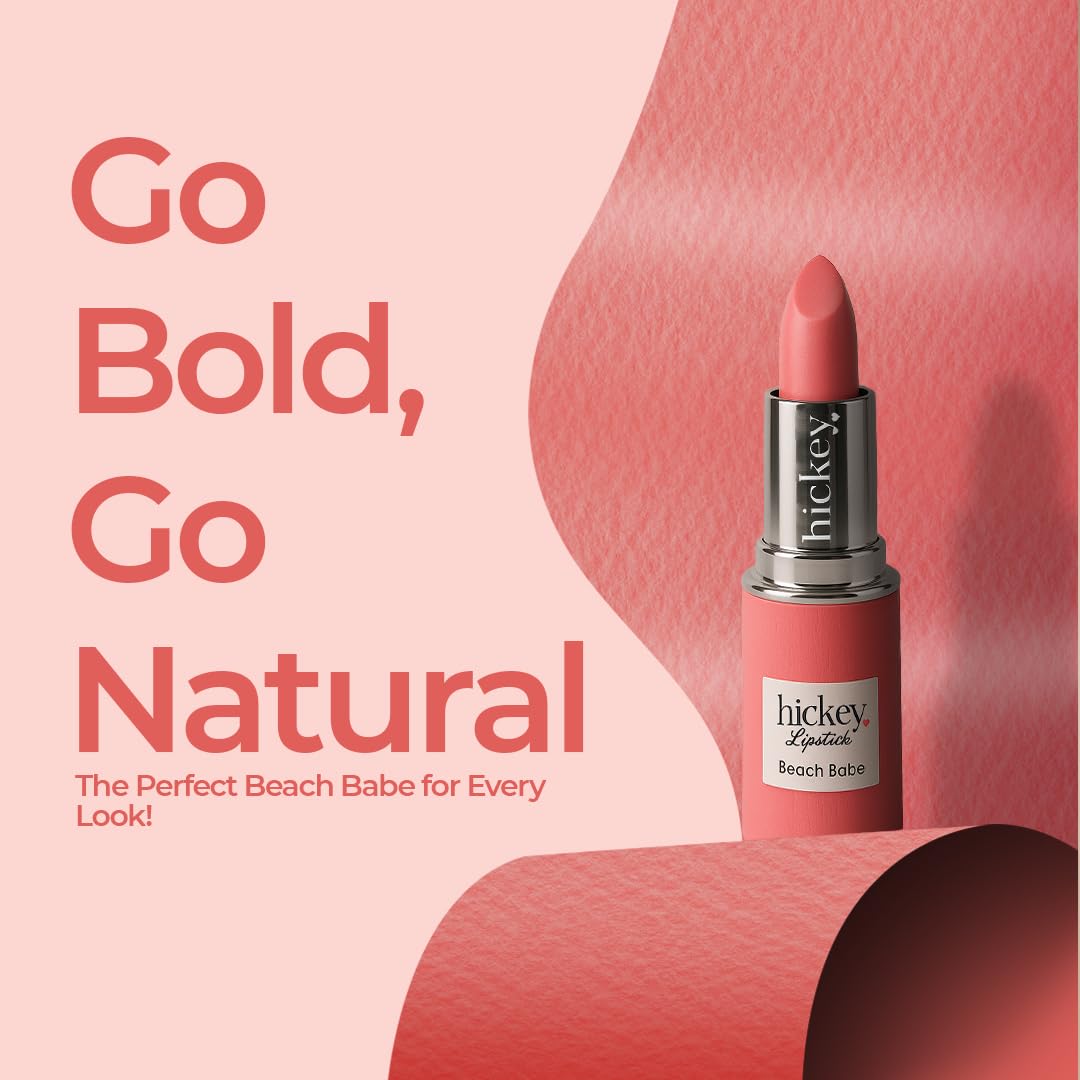 Hickey Lipstick Refill Beach Babe Coral – Hydrating, Long-Lasting, Vegan & Gluten-Free